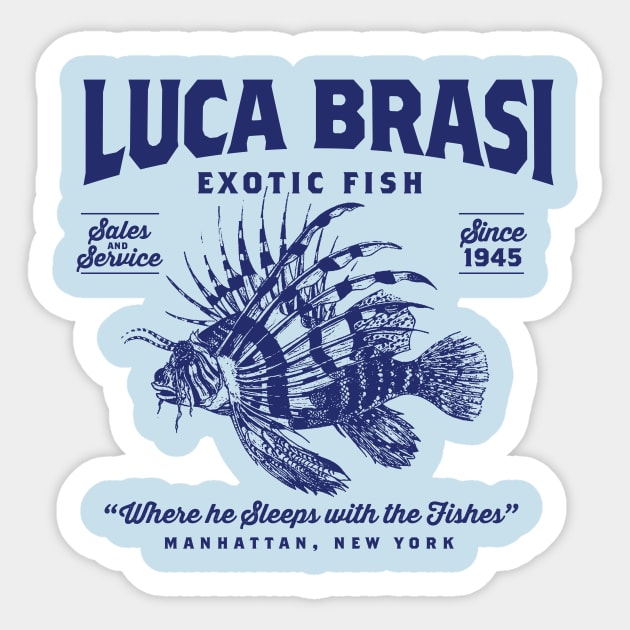 Luca Brasi Exotic Fish Sticker by MindsparkCreative